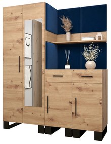 Set mobilier pentru hol Amanda 15 (Stejar artisan + Albastru). 1085988