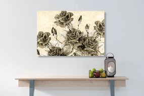 Tablou buchetul de trandafiri vintage în design sepia