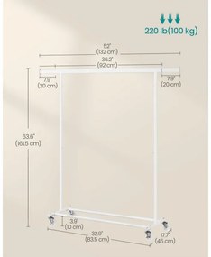 Cuier mobil de podea LINEA, alb