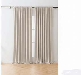 Perdele opace VELVET bej 140x250 cm (2 buc), bandă încrețită
