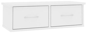 800585 vidaXL Raft de perete cu sertar, alb, 60x26x18,5 cm, PAL