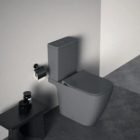 Vas wc stativ rimless plus Ideal Standard i.life B gri lucios cu rezervor si capac inclus