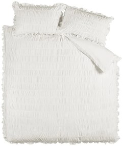 Lenjerie de pat albă din țesătură crep pentru pat de o persoană 135x200 cm Seersucker Frill – Catherine Lansfield