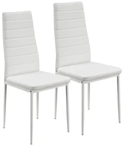 Juskys Set 2 scaune de sufragerie Loja - alb
