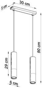 Lustră pe cablu LOOPEZ 2xGU10/40W/230V neagră/crom Sollux SL.0941