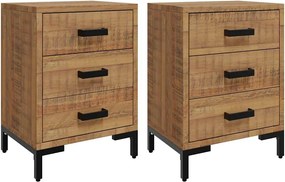 vidaXL Noptiere, 2 buc., 40x30x55 cm, lemn masiv de pin