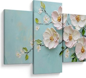 Tablou - Flori pe fundal albastru (90x60 cm)