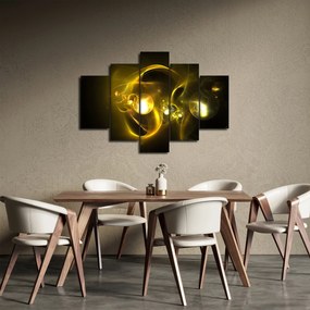 Tabloul abstract cu bile galbene (150x105 cm)