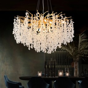 Candelabru led Cristal, Elit's, Evea Gold, 8xE14, 60 cm