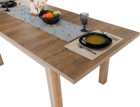 Masă extensibilă pentru dining, stejar lefkas închis, 160-203x90 cm, MONTANA STW