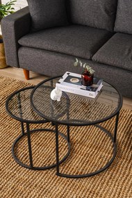 Set măsuțe cafea Tokijo (Negru fumuriu). 1127422
