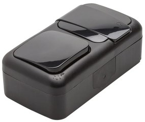 Intrerupator + Priza IP54 Palmiye Viko, PT, negru