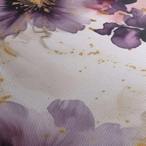 Tablou - Acuarelă flori (cu ceas) (90x30 cm)