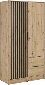 Dulap Neria 105 cm - stejar artisan / negru