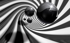 Fototapet - 3D tunel alb negru (254x184 cm)