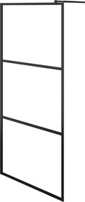 vidaXL Paravan duș walk-in, negru, 100x195 cm, sticlă ESG transparentă
