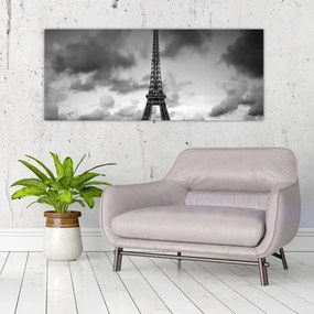 Tablou - Turnul Eiffel și mașina roșie (120x50 cm)