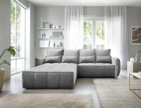 Coltar tapitat, extensibil, cu spatiu pentru depozitare, 265x196x88 cm, Campo LT01, Eltap (Culoare: Bej / Relax 18)