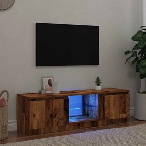 vidaXL Dulap TV cu lumini LED lemn vechi 140x40x36 cm lemn prelucrat