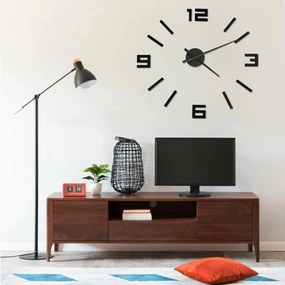 vidaXL Ceas de perete 3D cu design modern, negru, 100 cm, XXL