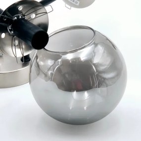 Lustră aplicată MALENA 6xE14/5W/230V crom mat/fumuriu