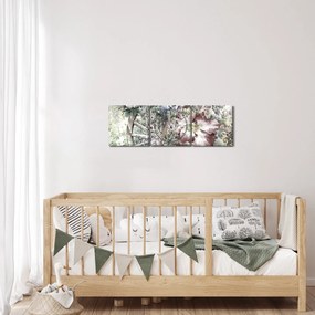 Tablou - Flori pe roata de lemn (cu ceas) (90x30 cm)