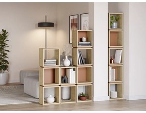 Bibliotecă cărămizie/în culoare naturală cu aspect de lemn de stejar 32x167 cm Lofty – Marckeric