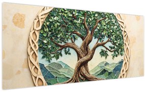 Tablou – Arborele vieții împletit (120x50 cm)