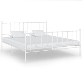 324965 vidaXL Cadru de pat, alb, 200x200 cm, metal