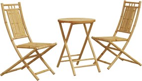 vidaXL Set mobilier bistro, 3 piese, bambus