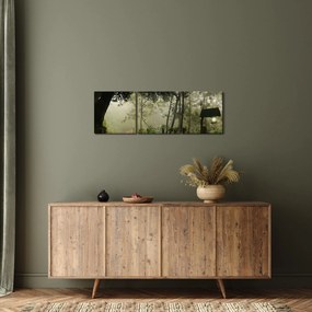 Tablou cu ceața de dimineața (cu ceas) (90x30 cm)