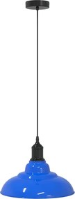 vidaXL Lampă suspendată reglabilă înălțime E27 albastru închis lucios