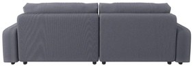 Colțar gri închis extensibil cu tapițerie din catifea reiată (cu colț variabil) Sara – Ropez
