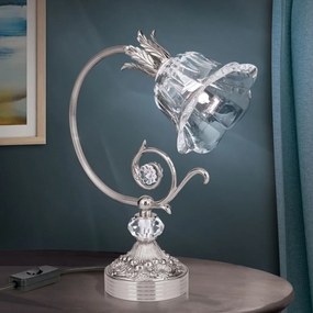 Veioza, Lampa de masa design clasic LA BOHEME, argintiu antic