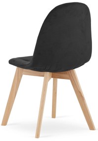 Scaun de masa din catifea negru BORA