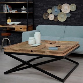 Masuta design industrial-vintage cu 3 tavi detasabile Berwick DZ-94972