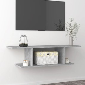 vidaXL Dulap TV montat pe perete, gri beton, 103x30x26,5 cm