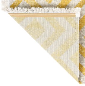 Covor de exterior, galben si bej, 80x250 cm, tesatura plata yellow and beige, 80 x 250 cm