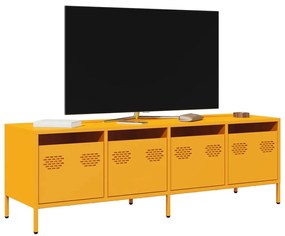 vidaXL Dulap TV, galben muștar, 135x39x43,5 cm, oțel laminat la rece