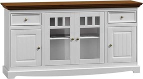 Comodă lemn masiv nuc Linea Alb-, 167 × 45 × 85 cm
