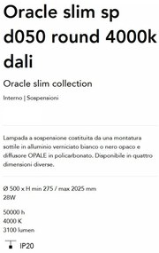 Lustra LED suspendata Oracle slim sp d050 round 4000k dali BK