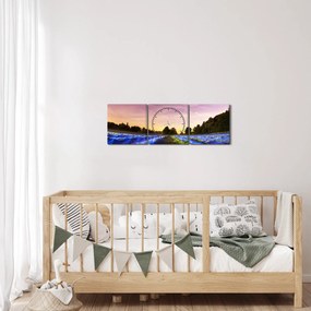 Tablou cu câmp colorat (cu ceas) (90x30 cm)