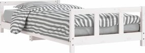 vidaXL Cadru de pat pentru copii, alb, 90x200 cm, lemn masiv de pin