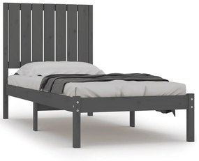 3104375 vidaXL Cadru de pat mic single, gri, 75x190 cm, lemn masiv