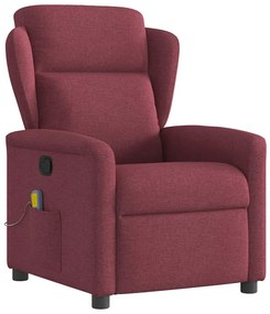 vidaXL Fotoliu de masaj rabatabil, roșu vin, material textil