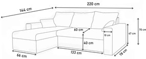 Supermobel Colțar INSIGNIA BIS, 220x144, Sawana25/18