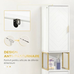 kleankin Dulap baie cu dulapuri si compartimente deschise, mobilier pentru baie de dimensiuni reduse din MDF | Aosom Romania