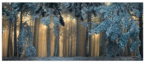 Tablou cu pădure înzăpezită (120x50 cm)