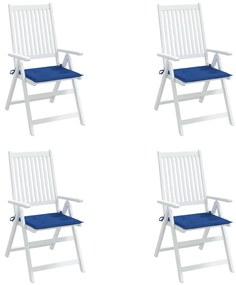 Perne scaun gradina, 4 buc., albastru regal, 40x40x3 cm, textil 4, Albastru regal, 40 x 40 x 3 cm