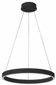 Lustra moderna neagra rotunda cu led BrascoUpDown d80